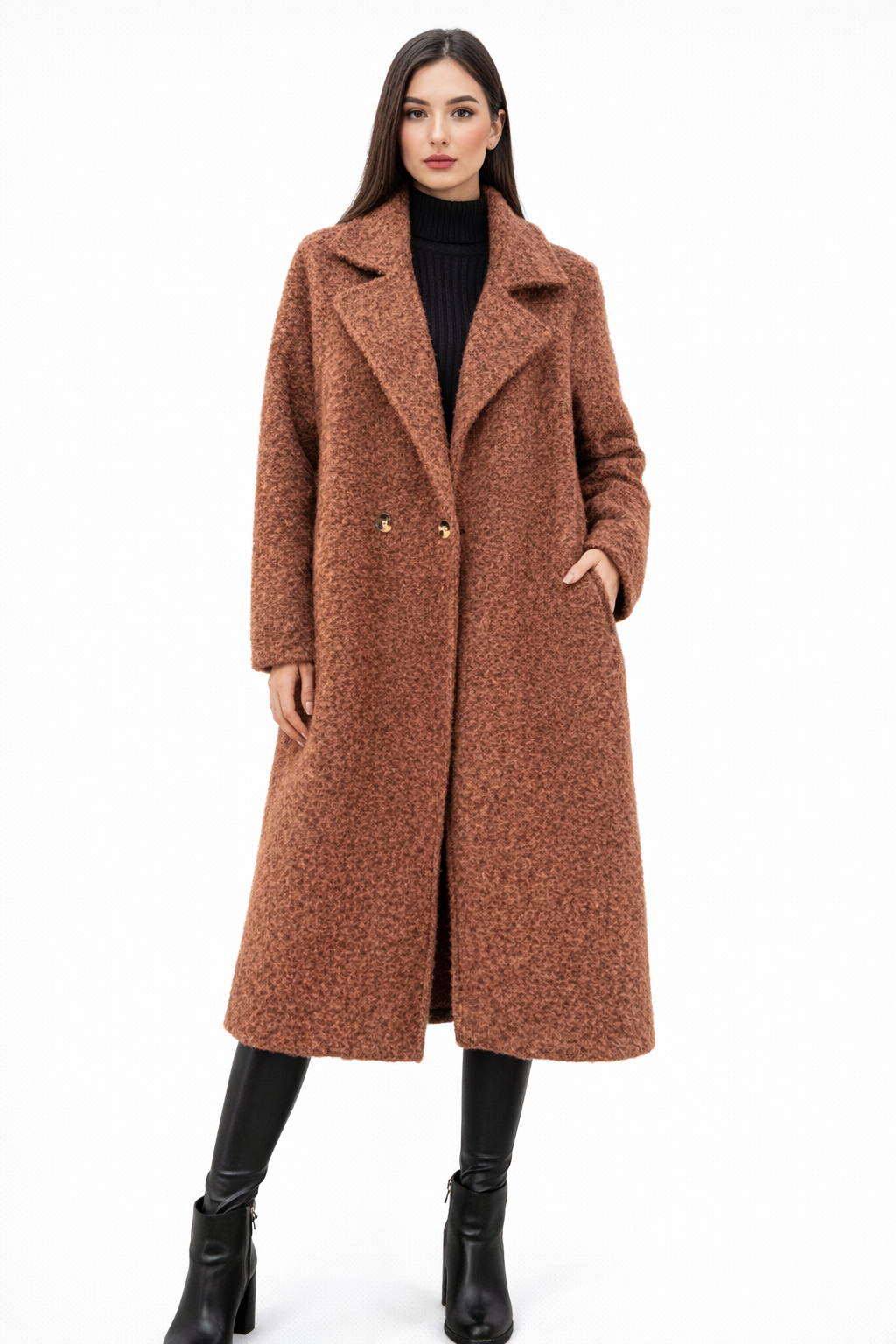 Manteau Inès - effet laine, coupe oversize